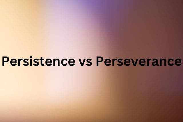 Persistence vs Perseverance